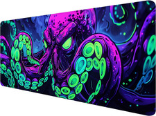 Octopus Desk Mat Gaming Mouse Pad Neon Cthulhu Monster Cool XL Mouse Pad Large M picture