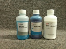 Ink Source DTF Cyan, White Ink and Nozzle Cleaning Liquid picture