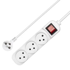 Power Strip 4 Outlet Surge Protector 1M Extension Cord 16A 2500W EU Plug picture