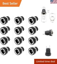12-Pack 5.5mm x 2.1mm 2-Pin DC Power Jack Female Connectors for DIY Projects picture