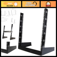 12U 2-Post Open Frame Rack - 19in Desktop Server Storage, 110lb Capacity, TAA Co picture