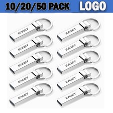 Lot 50PCS 1/2/4/8/16GB Key Ring USB Flash Drive Metal Memory U Stick Custom Logo picture