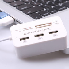 2pcs USB 2.0 multi in one card reader combo hub multi function hub splitter picture