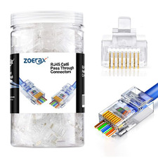 200-Pack RJ45 Cat6 Pass through Connector, RJ45 Modular Plugs picture