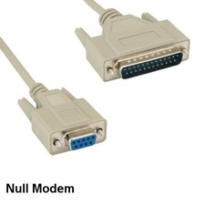 [10X] 25' Null Modem DB9 Female to DB25 Male Cable RS-232 Printer Data Crossover picture