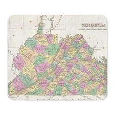 CafePress Vintage Map Of Virginia (1827) Mousepad  (1550278127) picture
