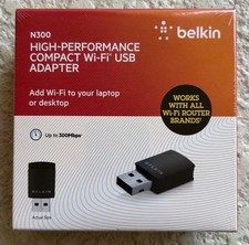 NEW Belkin N300 High Performance Compact Wireless Wi-Fi USB Adapter  Certified picture