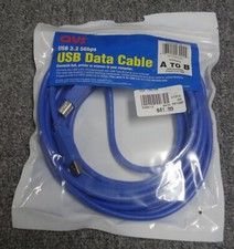 QVS USB 3.2 (Gen 1 Type-A) Male to USB 3.2 (Gen 1 Type-B) Male Cable 15 Ft. Blue picture