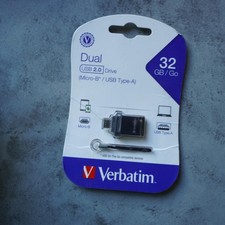 Verbatim Dual USB 2.0 Flash Drive 32GB Micro-B/USB Type-A OTG Android 99139 picture
