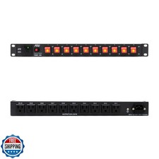 ThePoEstore 10 Outlets 1U Horizontal PDU Network Rackmount Power Strip with S picture