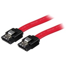 StarTech 18in Latching SATA Cable, Red, Serial ATA 150/300/600 picture