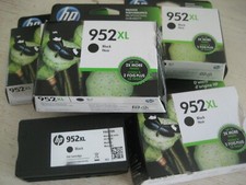 LOT 5 Genuine OEM HP 952XL BLACK Ink Cartridge VIRGIN UNFILLED Empty Refills picture