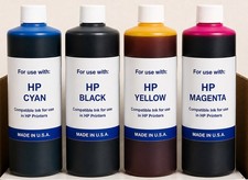 4 x COMPATIBLE UNIVERSAL BULK INK FOR HP AND CANON INKJET PRINTERS 4,000ML CYMK picture