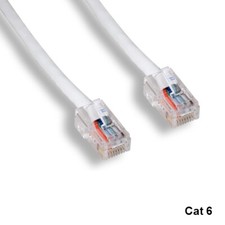 KNTK White 25ft Cat6 UTP Non-Booted Ethernet Patch Cable 24AWG 550MHz Networking picture