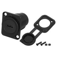 1Pcs Type C Panel Mount Coupler, D-Type USB C Pass Through 10Gbps Black picture