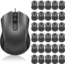 30 Pack USB Wired Mouse 3 Button Corded Computer Mice Bulk USB Mouse for PC Desk picture