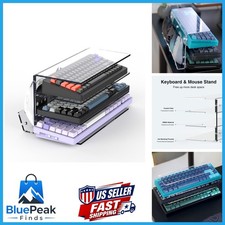 SIKAI CASE 3 Layer Acrylic Keyboard Stand Desktop Transparent Holds 4 Keyboards picture