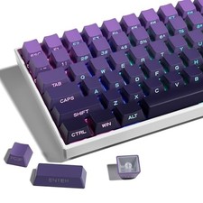 Keycaps Set 136 PBT Double Shot Purple Side Print for Mechanical Keyboard picture