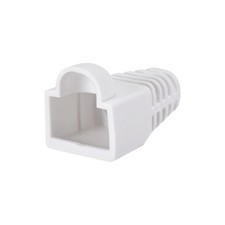 6mm Hole Dia White RJ45 Boots Cover Anti-Dust for Cable CAT5e CAT6e 100Pcs picture