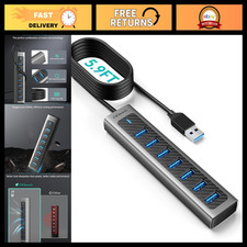 8-Port USB 3.0 Hub with 6FT Cable, Type-C Power Port, 5Gbps Data Splitter for PC picture