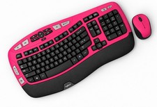 Logitech Comfort Wave K350 Hot  Pink Wireless Keyboard M325 Combo Receiver picture