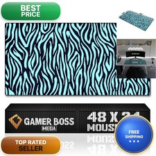 Gamer Boss Gaming Mouse Pad 48x24 Inches 4mm Thick Blue Zebra picture