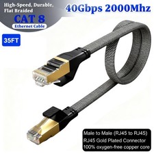 35FT flat Cat 8 Ethernet Cable Braided 40Gbps 2000Mhz CAT8 Network Cables picture