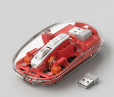Wireless Bluetooth5.1&2.4G Mini Lightweight Mouse,Transparent Clear Cool,Rech... picture