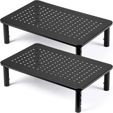 2 Pack Adjustable Monitor Stand Riser Steel Desktop Holder for 2 Monitors PC picture