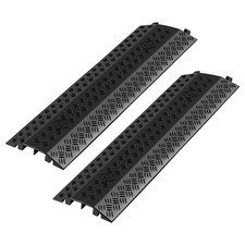 Heavy Duty Cable Protector Ramp, 17,500 lbs/Axle Load, 2 Pack, Black, 38.39