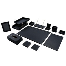 Leather Desk Set,Desk Organizer Set,13-Piece Executive Office Accessories picture