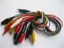 5 set (25pcs) 35mm Alligator Test Clip Cable Lead 5 colors 50cm Long Middle Size picture