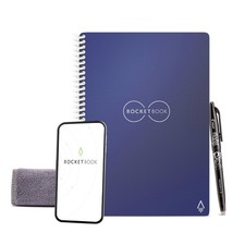 Reusable Notebook Executive 6x8.8 Spiral Dotted Navy Blue Rocketbook Core Size picture