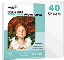 Koala Double Sided Thin Semi Gloss Photo Paper 8.5x11 Inch 32LB 40 Sheets  picture