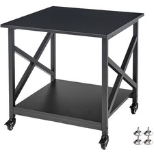 Printer Stand 2 Tier 23.6 x23.6 x22.6 Storage Shelf Black Fannova Large picture