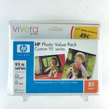 HP Custom 95 Series Vivera Ink Photo Paper Value Pack 5x7 4x6 HG48 picture