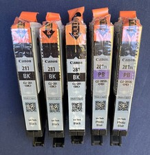 5 Genuine Canon CLI-281 XL 2 Photo Blue & 3 Black Ink Tank Cartridge for TS9120 picture