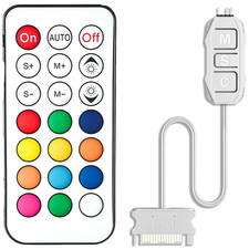 White ARGB Controller Kit, 21 Key Remote Control Mini RGB PC Fan Controller Hub, picture