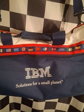 IBM Carry On Luggage Solutions For A Small World Vintage Tech Gym Bag Flags picture