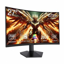 GTek 27 Inch Curved Gaming Monitor 280Hz/240Hz FHD 1080P, 1500R Black picture
