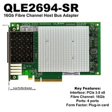 U85004 QLogic QLE2694SR 16Gb Quad Port FC PCIe Gen3 x16 HBA Card High Pe G1N picture