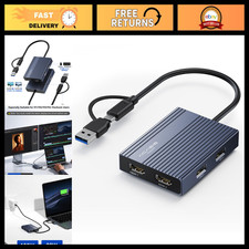 USB C Dual HDMI DisplayLink Adapter for Mac & Windows - 4K Video Output, Multi-M picture