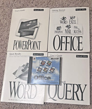 Microsoft Office Pro 7.0A + Bookshelf 1995 - 2 CDs+4 Manuals + CD Key - Vintage picture