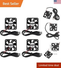 Quiet 4-Pack 50mm USB Fans - 4200 RPM Brushless Cooling for Desktop and Laptop picture
