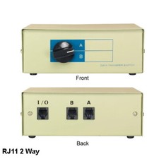 KNTK 2-Way RJ11 Data Transfer Switch Box Rotary for Phone Jack RJ-11 Fax Modem picture