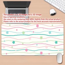2D Flat Multicolor Wavy Pastel Star Desk Mat Gaming Mouse Pad 1pc - Non-Slip R picture