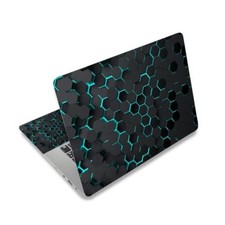12.1-15.6 Inch Laptop Skin Decal, Universal Reusable Vinyl Black Honeycomb picture