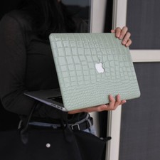 Green Crocodile PU Leather Shell Case Cover For MacBook Air Pro 13 inch 14 15 16 picture