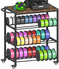3-Tier 3D Printer Filament Storage Rack with Stand & Wheels, Black picture