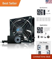 Whisper-Quiet 120mm Adjustable Cooling Fan for PCs and Electronics - AC Powered picture